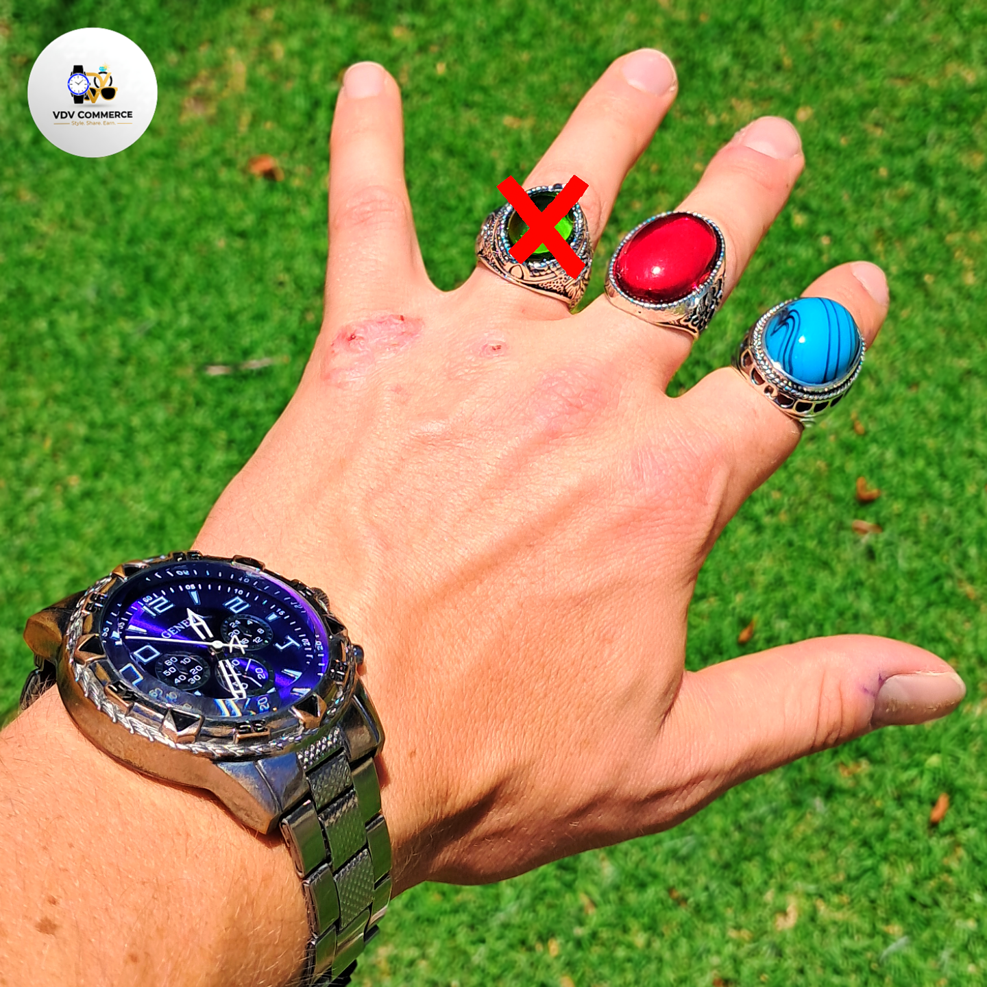 💎 Bold Statement Rings | Faux Gemstone, Hip-Hop Style | VDV Commerce 💎