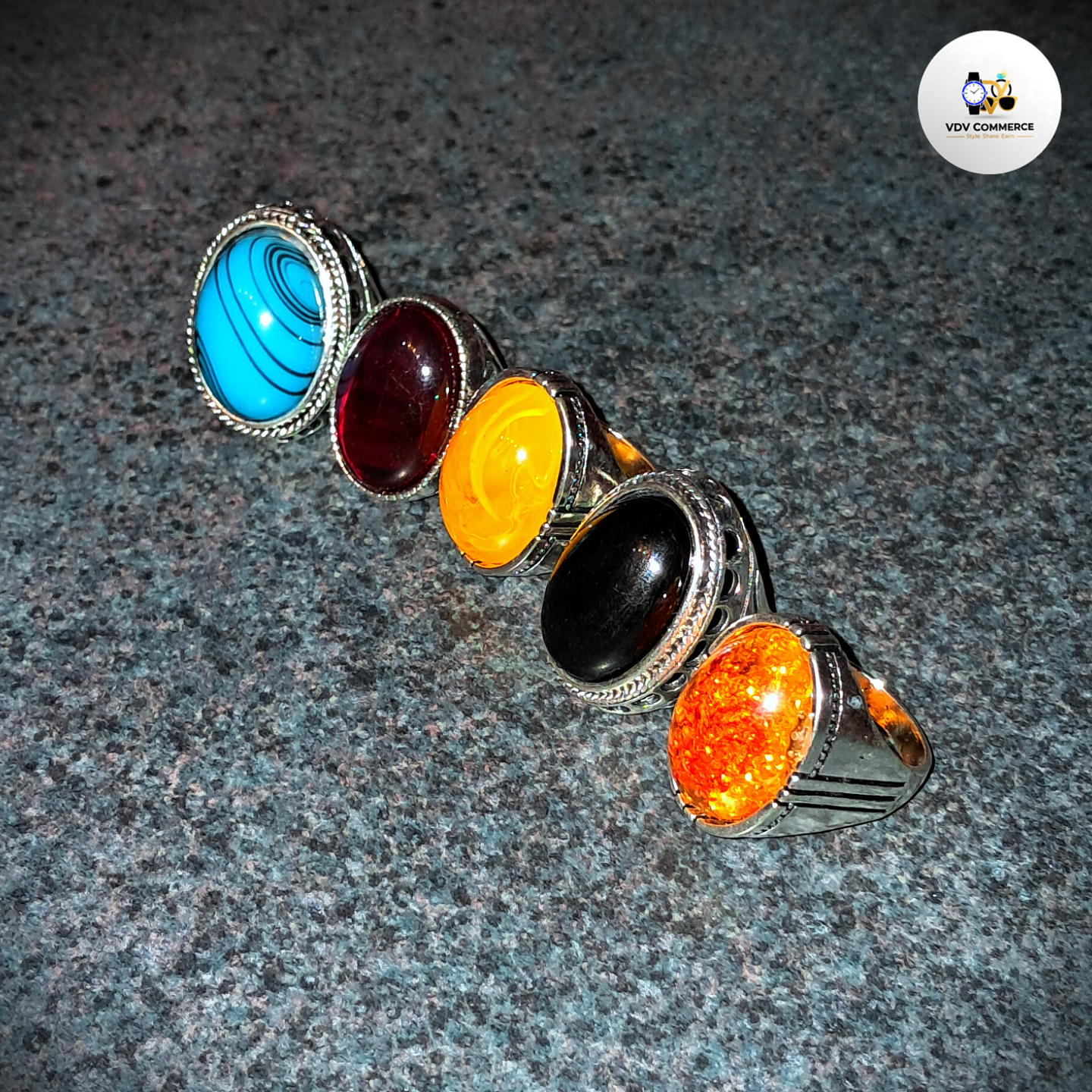 💎 Bold Statement Rings | Faux Gemstone, Hip-Hop Style | VDV Commerce 💎