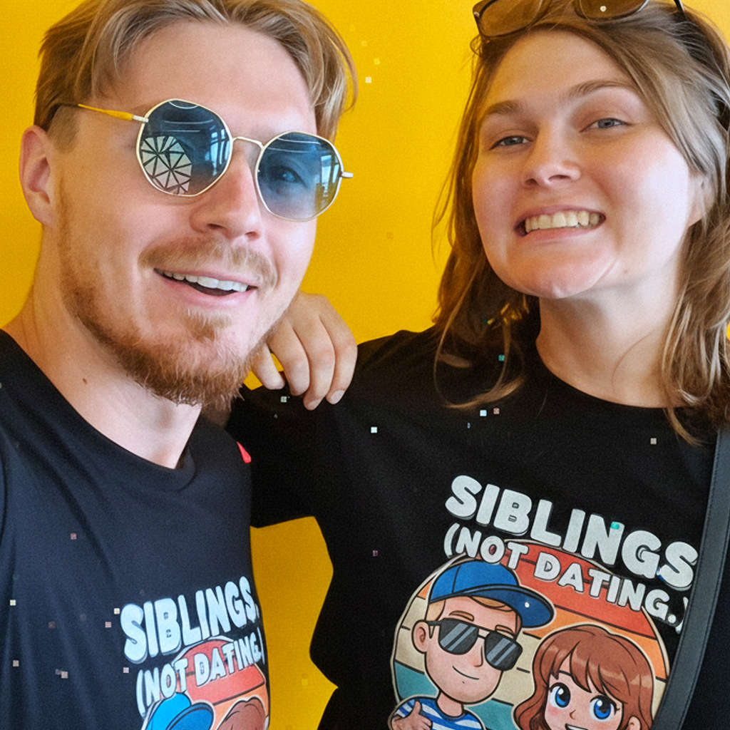 "Siblings (Not Dating)" Funny Graphic T-Shirt | VDV Commerce Exclusive