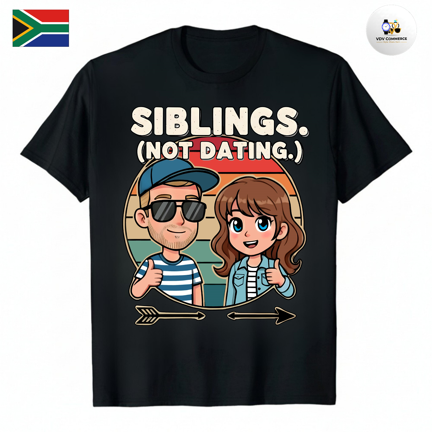 "Siblings (Not Dating)" Funny Graphic T-Shirt | VDV Commerce Exclusive