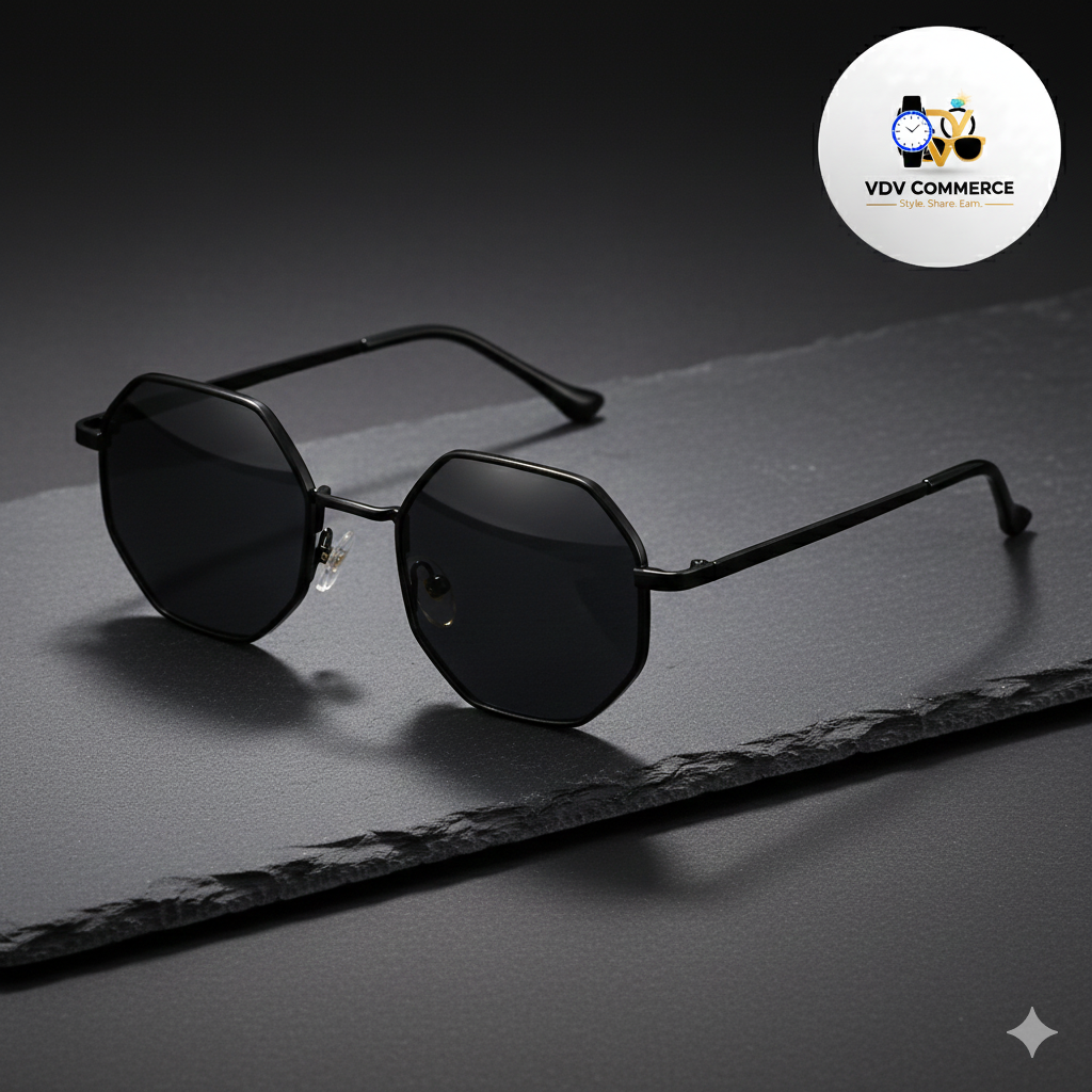 💎 'Hexa' Vintage Polygon Metal Sunglasses | Luxury Unisex UV400 Design 💎