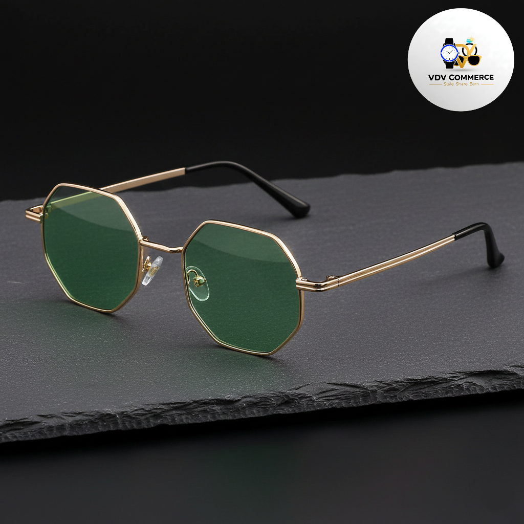 💎 'Hexa' Vintage Polygon Metal Sunglasses | Luxury Unisex UV400 Design 💎